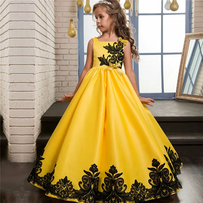 élégant enfants robes pour les filles 3-12 ans fleur fille robe de fête de  mariage une ligne filles tutu robe pour la fête d'anniversaire