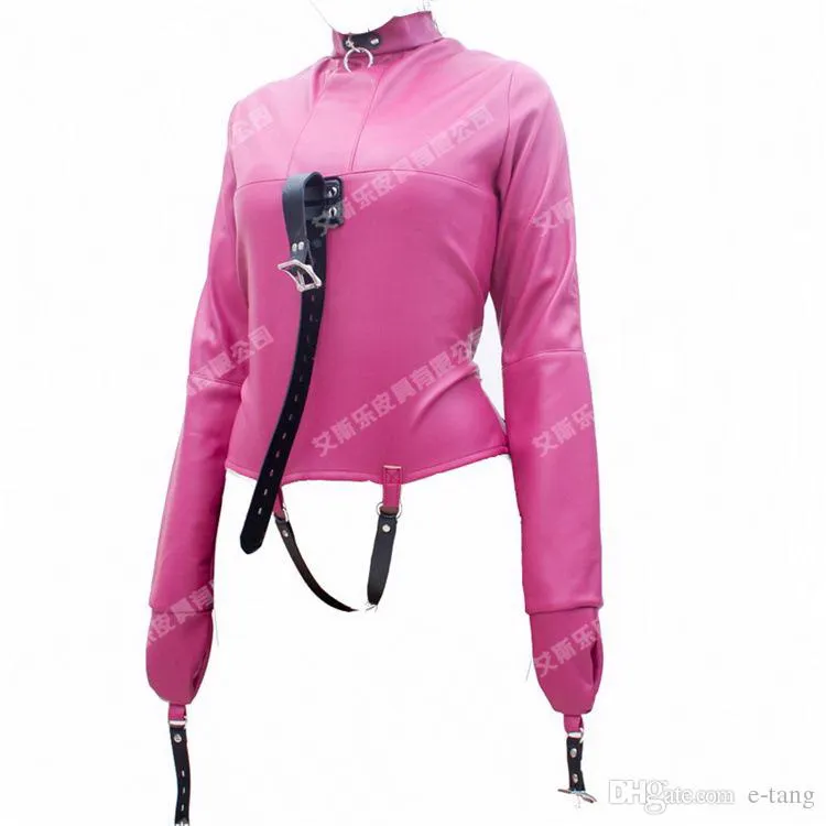 Hot Bdsm Sex Toys Corpo intero Bondage Nero Sofe Pelle Bolero regolabile Camicia di forza Vincolante vincolante Abito da allenamento Schiavi