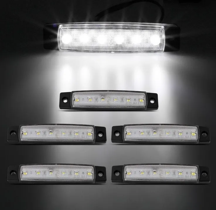10 st 3,8 tum 6 LED Amber Side LED-markör, släpljus, lastbilar, markörljus, bakre sidomarkörljus, släpvagn LED-markörljus, RV