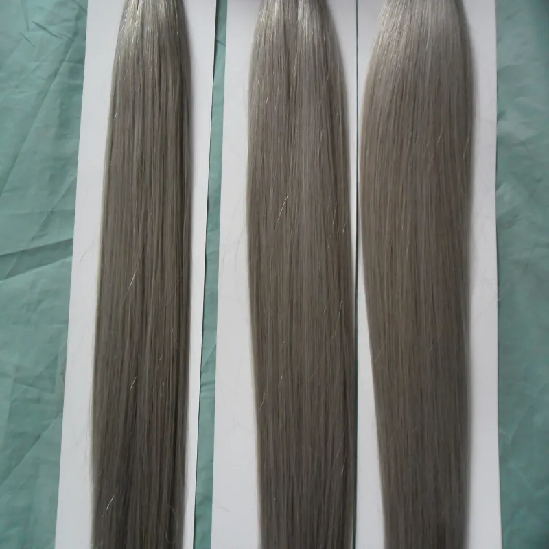 Gri saç uzatma u-İpucu Saç 300g 300s önceden bağlı keratin sopa ucu insan saçı