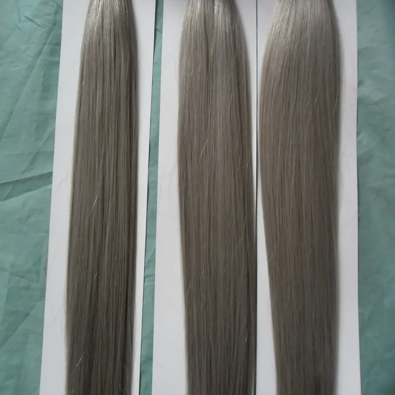 graue Haarverlängerungen u-Tip Hair 300g 300s vorgebundenes Keratin-Stick-Tip-Echthaar