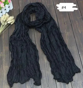 2017 Nouveau Femmes Doux Super Long Crinkle Foulards Wraps Châles Étole De Mode Multicolore Punk Écharpe - 26 Couleur