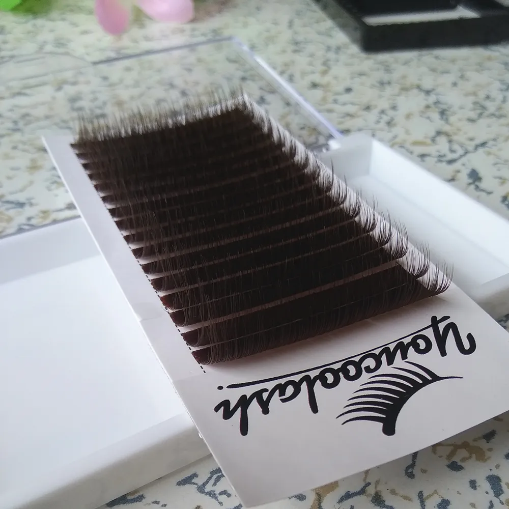 Czekoladowe Brown Volume Lash Extension Brown Camellia Lashes 3D-9D False Eyelash Extensions Wszystkie Rozmiar 0,07mm CD Curl 50% OFF Cena fabryczna