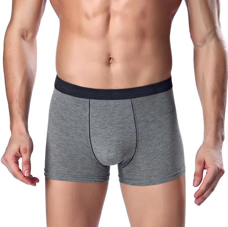 Najnowszy arrival Solid Color Gray Angle Kątowe Pants Modal Oddychająca Bielizna męska Modele eksplozji MU015 dla mężczyzn
