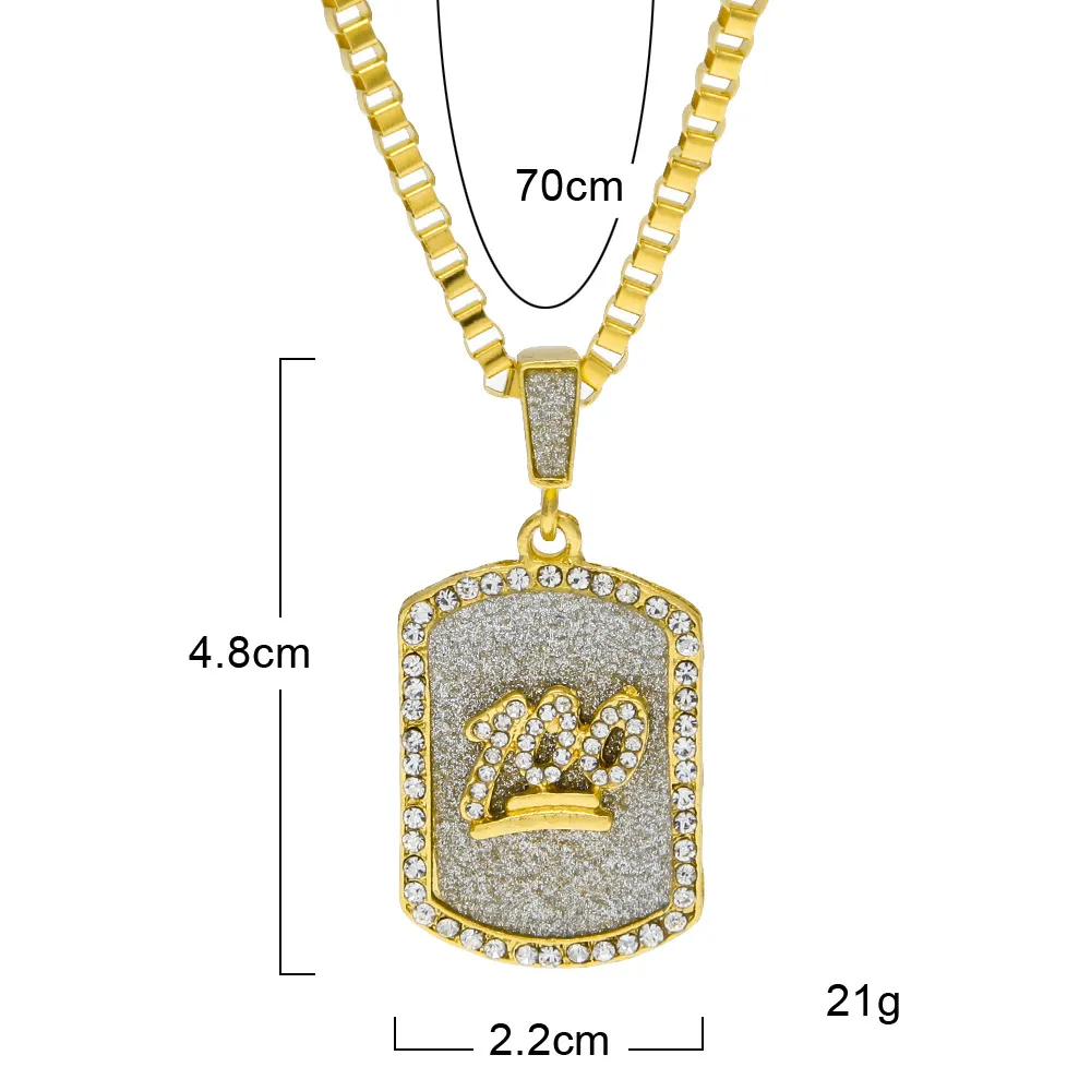 جديد 100٪ juses dog tag قلادة قلادة مربع سلسلة للرجال النساء سبائك الزنك مطلية بالذهب الأزياء فاسق المجوهرات