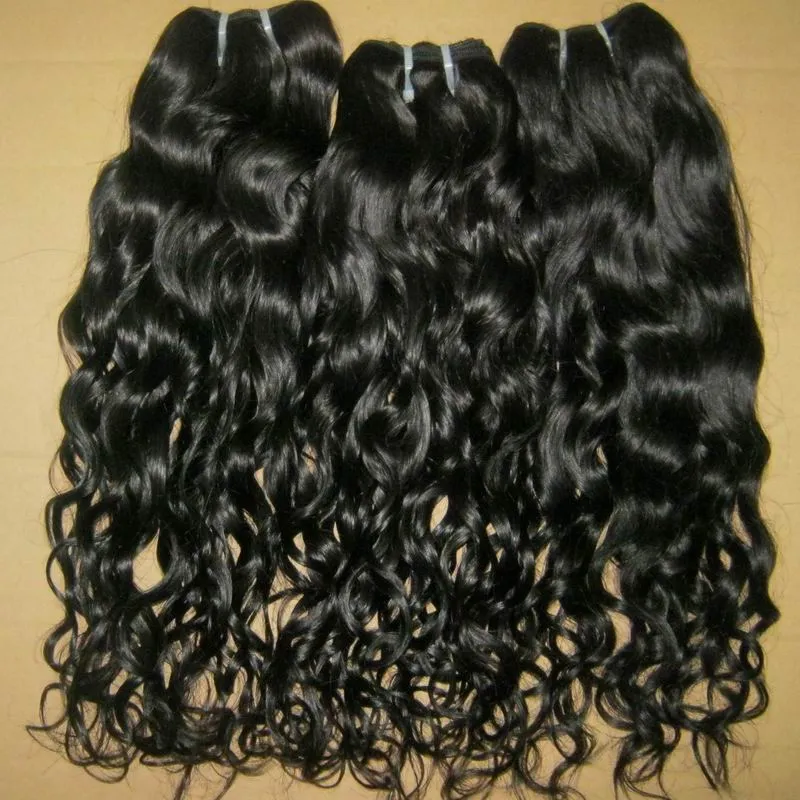 women's fashion 3pcs 100% virgin brazilian water wave Human Hair Weft Natural color