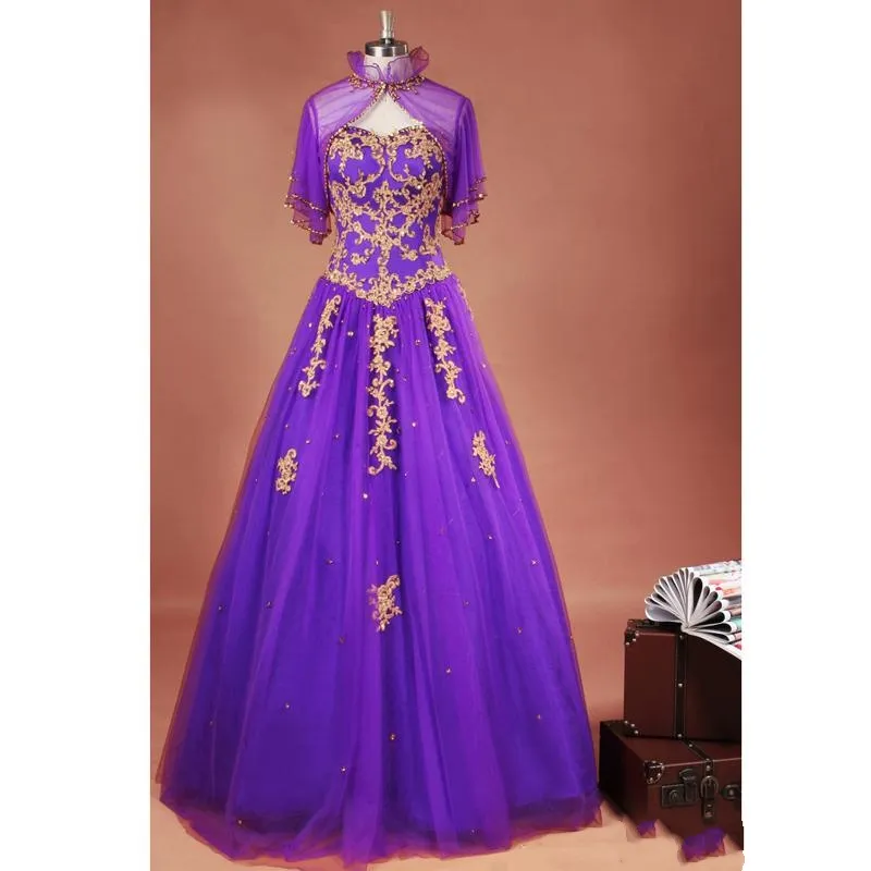 Robes de Quinceanera violettes deux pièces Sweety 16 ans robes avec veste en dentelle pure appliques perlées à lacets soirée bal occasion formelle SHJ