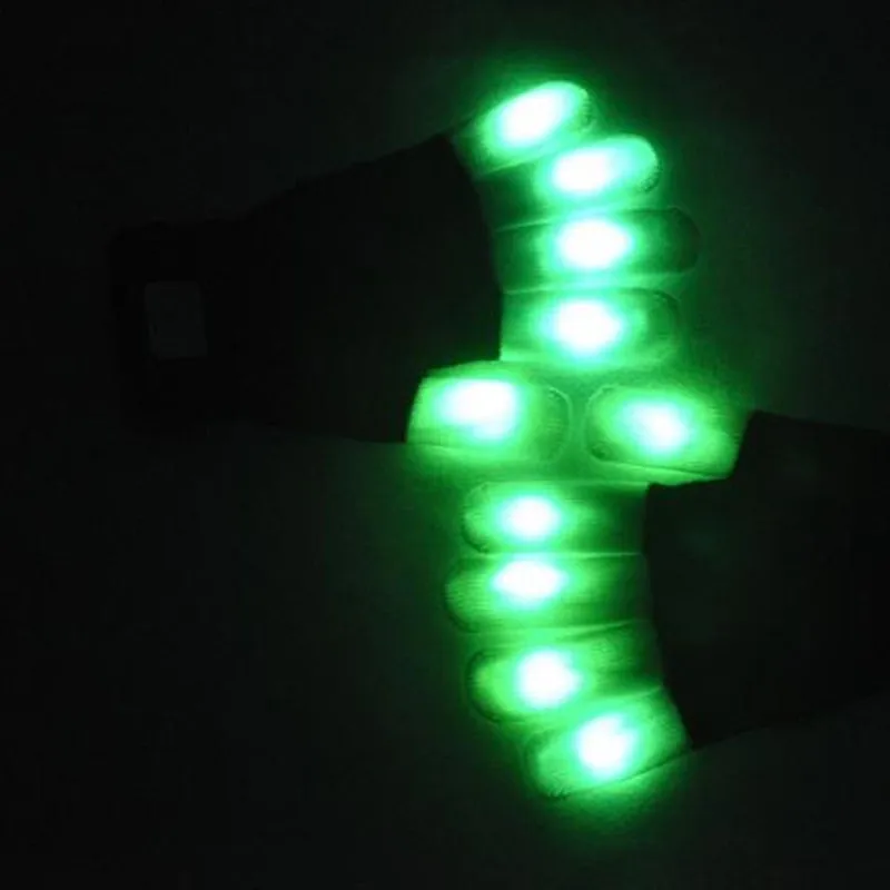 100 Stück/50 Paar NEUE LED-Handschuhe in Schwarz und Weiß, blinkende Handschuhe, leuchtende LED-Leuchten, Rave-Handschuhe, leuchtende Fingerhandschuhe, Party-Requisiten