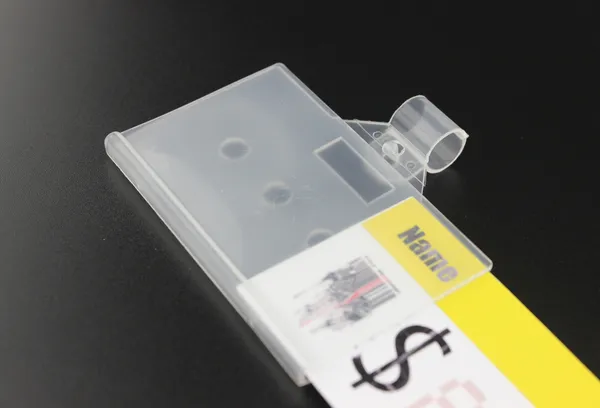 Draadmand Pocket Swing tag frame label houder vergrendeling snap prijslabelhouder scanning tag hoes haak op datastastkaart bord frame