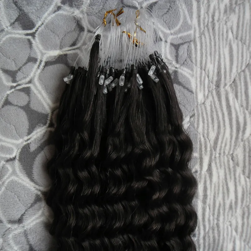 Hair extensions remy indian loop100g unprocessed indian hair kinky curly micro ring loop hair extensions