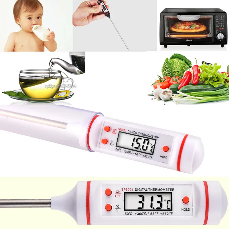 Termómetro de carne Cocina Digital Cocina sonda de alimentos La herramienta de detector de temperatura doméstica electrónica de barbacoa con embalaje minorista8802367