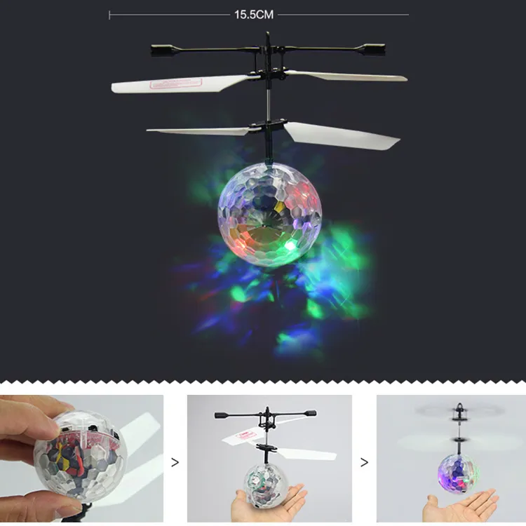 Hand Flying UFO Ball LED Mini Induction Suspension RC Aircraft Flying Music Toy Ball Kid Födelsedaggåva