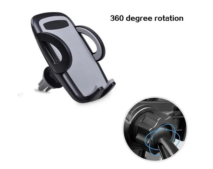 2 in 1 Car Air Vent Dashboard Windshield Phone Mount Holder Universal Smartphones Cradle 360 Rotation Compatible with iPhone SamSu9585250