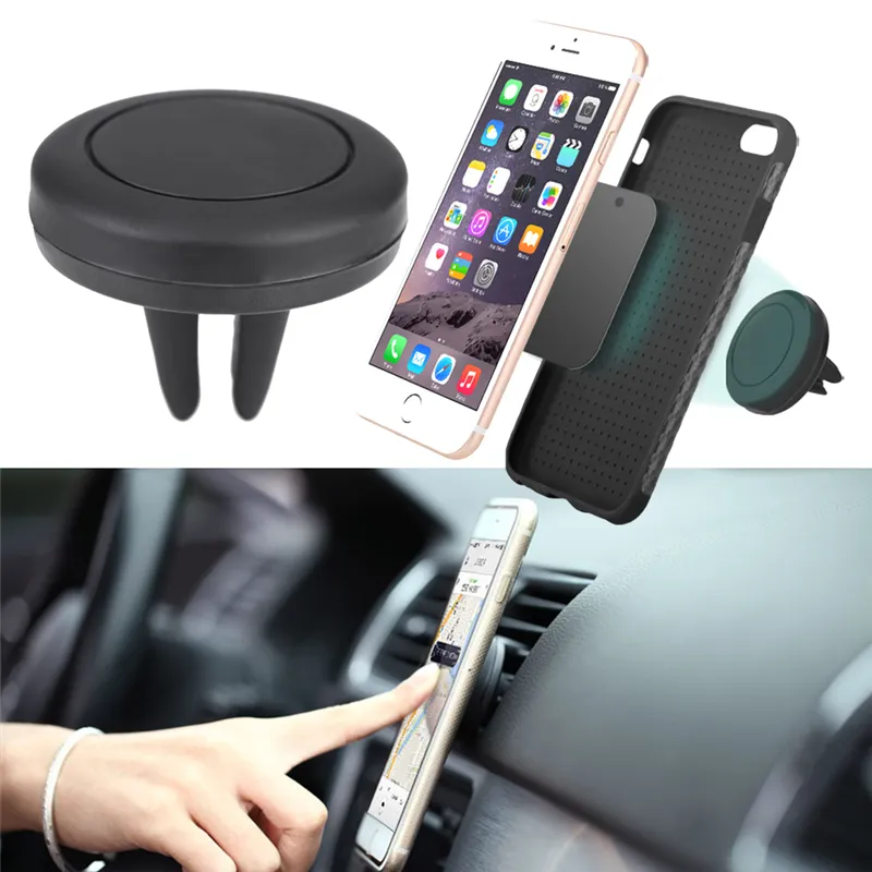 Bilmonné Universal Air Vent Cell Phone Holder Magnetisk Stativ för iPhone 7 Plus 5S Samsung HTC Sony GPS Mobilmagnetstöd