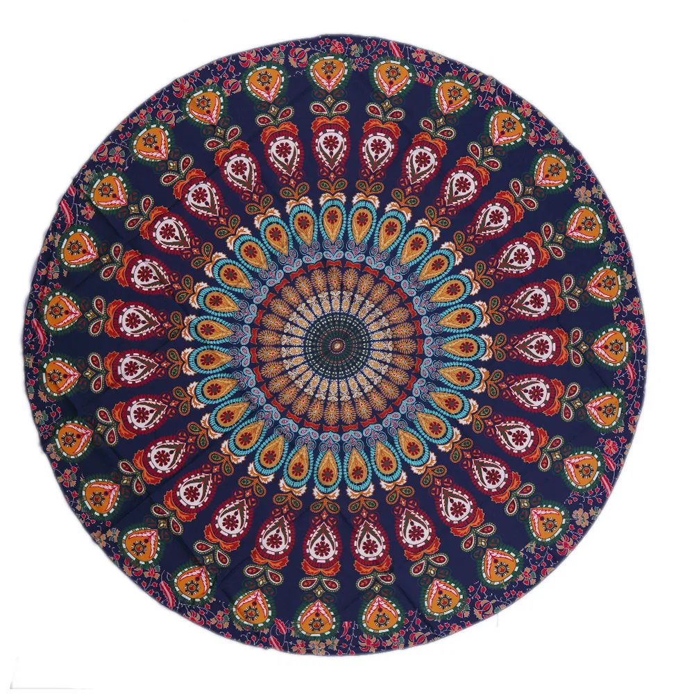 Vrij tapijt lichtgewicht chiffon strand handdoek ronde bohemian stijl mandala ronde raam gordijn laken tafelkleed couch dekking 150cm