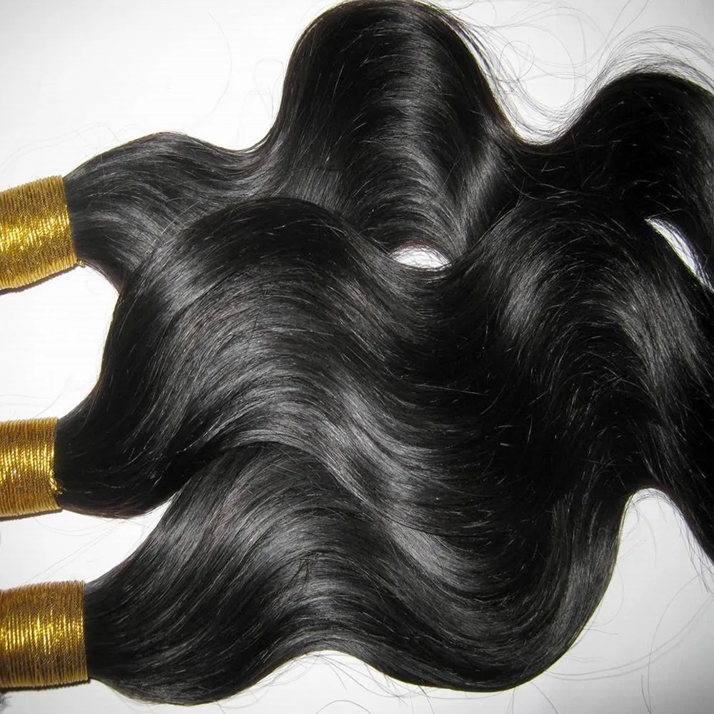 3 sztuk / partia Nieprzetworzone Malezyjskie Przedłużanie Włosów Ciało Wave Warzyste Bundlles Ludzkich Włosów Produkty