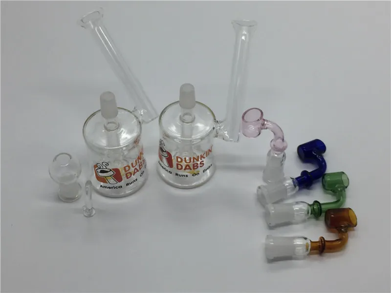 Mini Glass Recycler Oil Rig Glasbong mit Kuppel und Nagel tragbar Coloful Günstige Minibongs zum Rauchen von Tabakköpfen