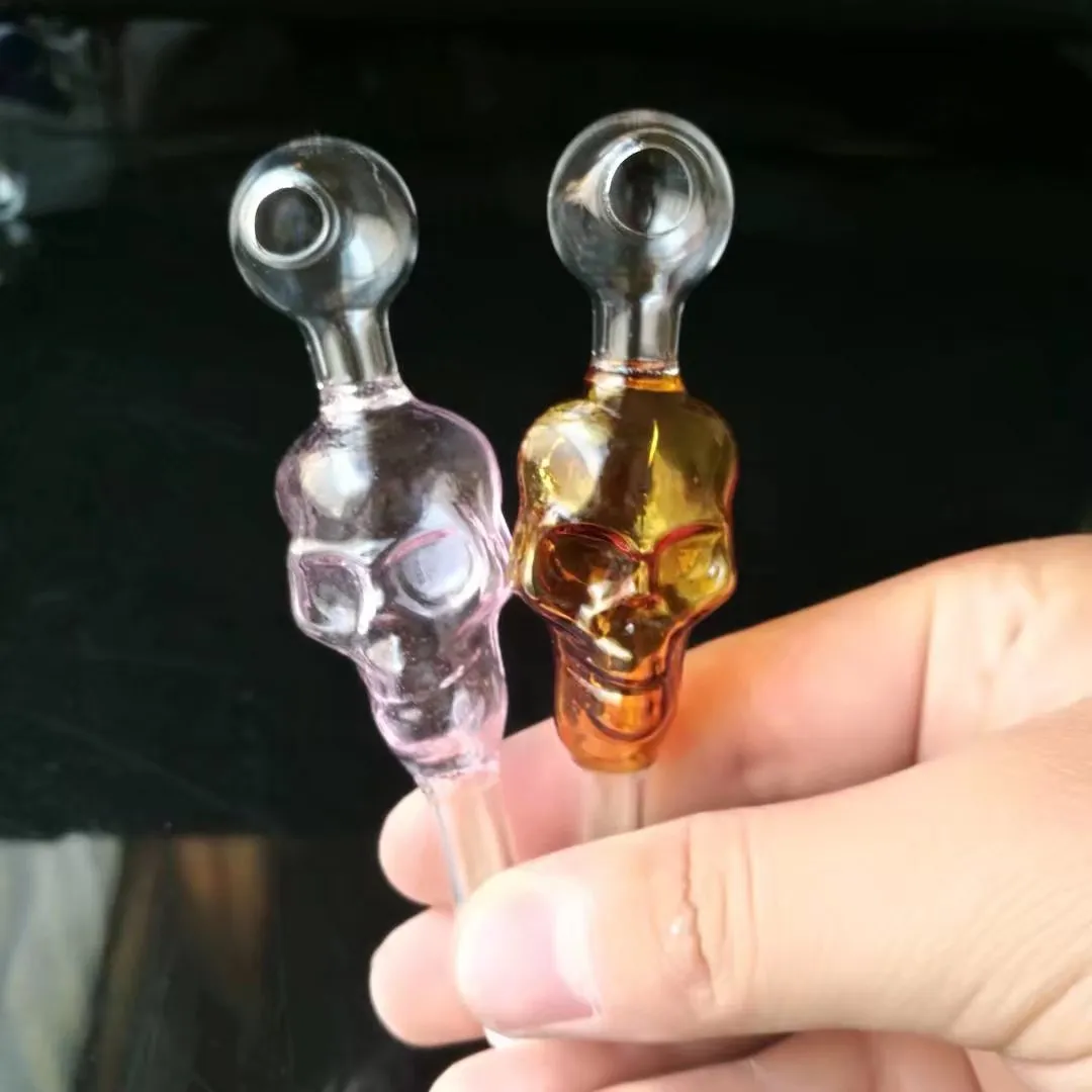 2016 Special Skull Glass Bongs Oil Burner Concentrate Hand Pipes Portable Vapor Rig Bongs Accessories SW05