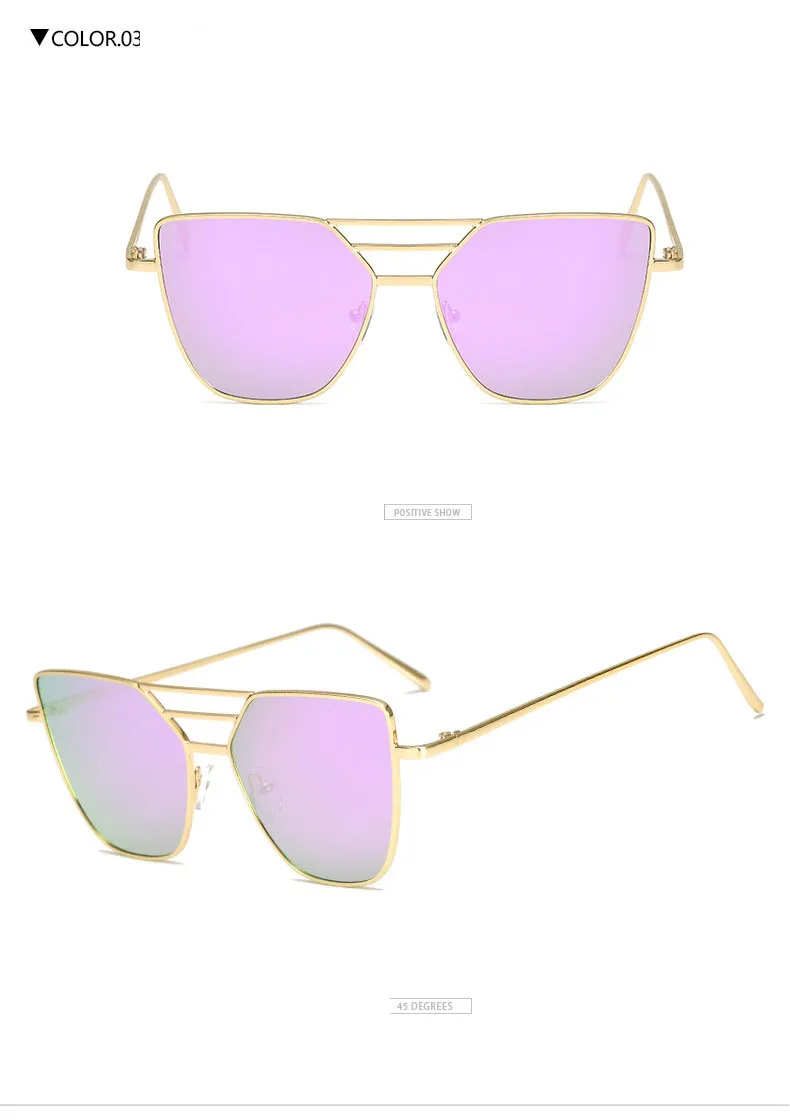 Fashion Luxury Cat Eye Sunglasses Boîte en métal Lunettes de soleil colorées pour les femmes Lunettes de soleil Fashion Big Frame Wear Good Comfo5307365