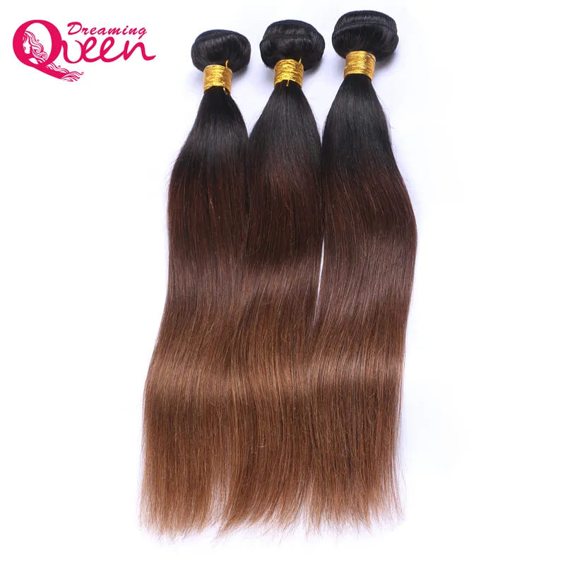 # 1B 4 30 Couleur Ombre Brésilienne Cheveux Raides BundlesOmbre Vierge Extensions de Cheveux Humains Cheveux Armure 3 Bundles Livraison Gratuite