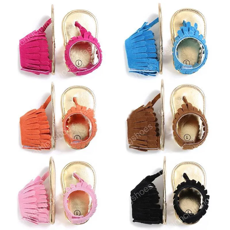 Sommer Säugling Quaste Sandalen Baby Leder Sandalen Jungen Mädchen Kleinkind Freizeitschuhe Mehrfarbige High Top Babyschuhe Neugeborene Boden Wanderschuhe