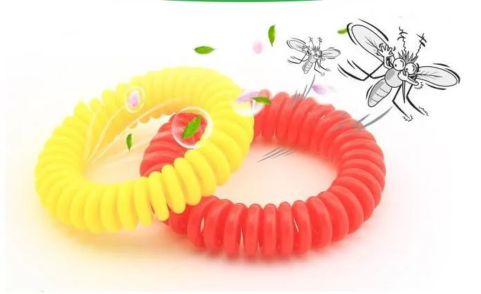 2017 Novo Mosquito Pulseira Repelente Elástico Bobina Elástica Espiral mão Wrist Band telefone Anel Cadeia Anti-mosquito pulseira