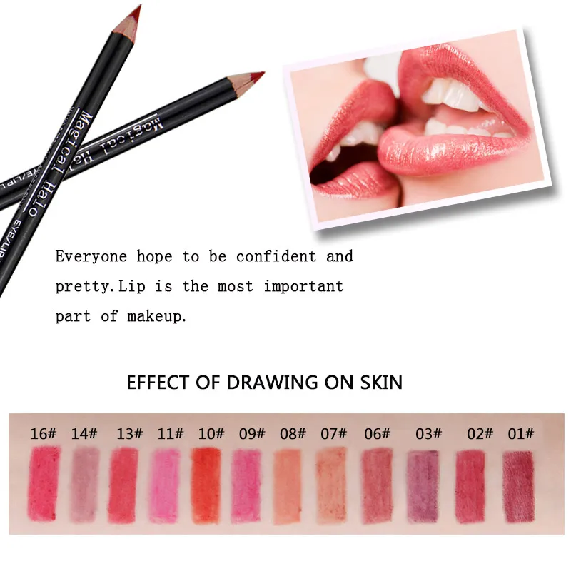 12 ألوان/الكثير من القلم الرصاص Lipliner Contour Contour Matte Lipstick Pen