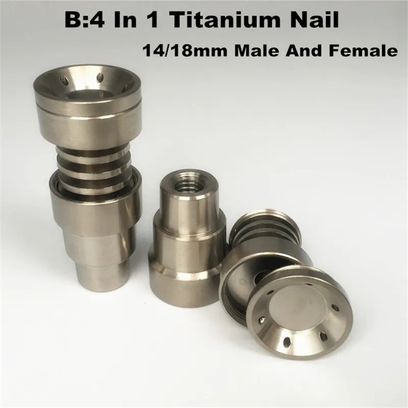 Venda Direta Da fábrica Universal Titanium unha 4 em 1 Domeless Titanium Nails 10 14mm Feminino E Masculino Titanium Dab Prego