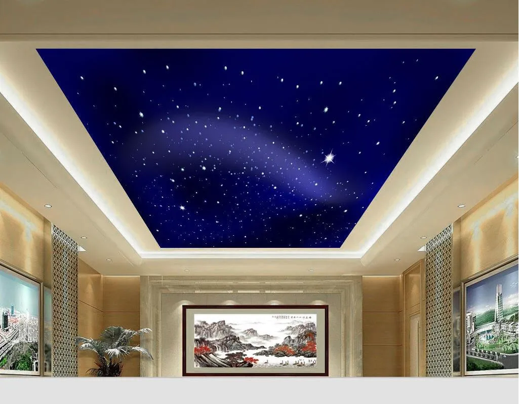 Custom elke maat Stereo Meteor Skytight Plafond Wallpaper Mural 3D Wallpaper 3D Wall Papers voor tv-achtergrond