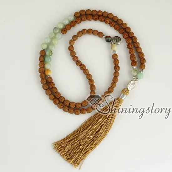 Bodhi semillas cuentas de oración pulsera budista al por mayor malas hindú tibetano indio budista cuentas de oración collar espiritual yoga joyería