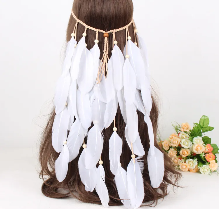 white feather headbands hair headbands for women wholesale feathers wedding headpieces bride headdress bride head accessories