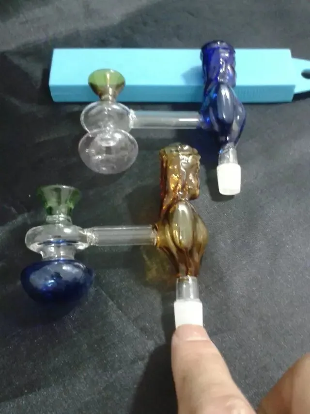 Accessoires de bongs en verre de pot de gourde de beauté bleue, tuyaux en verre de brûleur à mazout uniques, conduites d'eau, conduites d'huile en verre, plates-formes d'huile fumant avec compte-gouttes