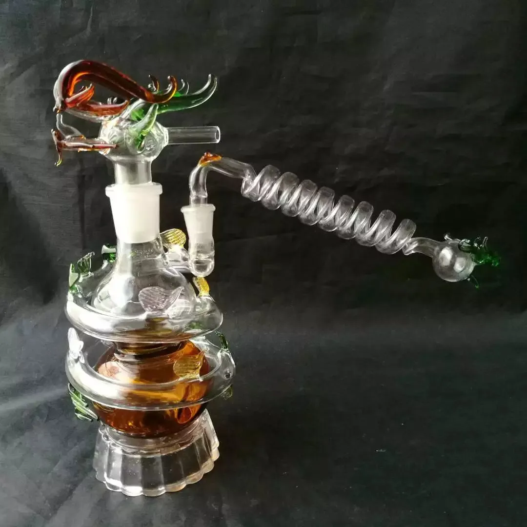 Ronde Dish Dragon Water Hookah, Groothandel Glass Bongs, Olie Brander Glas Waterleidingen, Rookpijp Accessoires