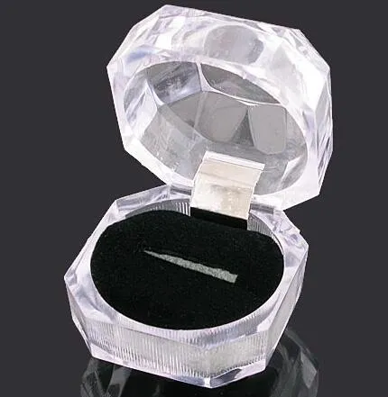 Wysokiej jakości kryształ akrylowy Clear Ring Box / Box Box Case / Pudełka Darmowe DHL