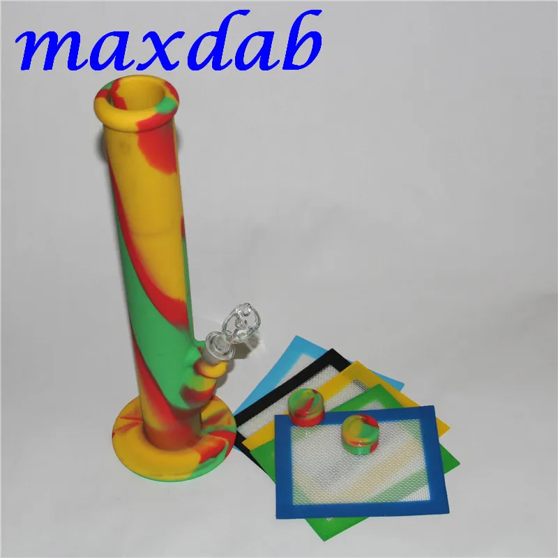 High quality Silicone Wax container with square sheets pads mat silicone bong silicon water pipe dabber tool for dry herb jars dab
