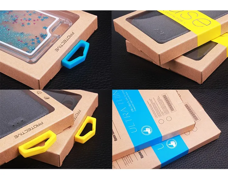 Confezione di carta Kraft personalizzata da 50 pezzi custodia iPhone 8 Scatola di carta design logo fai-da-te custodia iPhone X Scatola di carta dura al dettaglio custodia Note 8