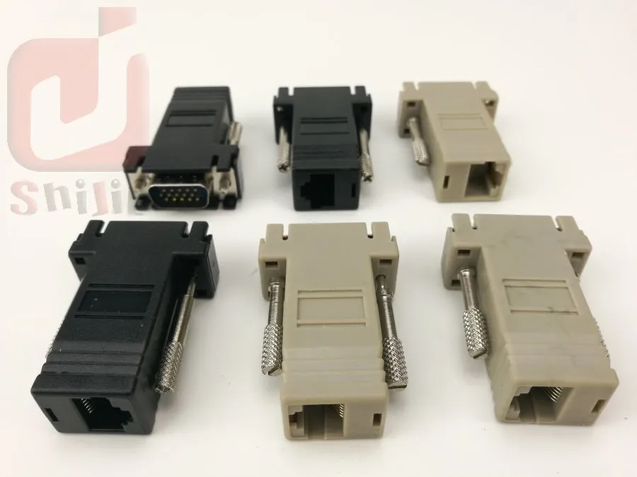 High Quality Network Cable Adapter VGA Extender Male To LAN CAT5 CAT5e CAT6 RJ45 Female 300ps