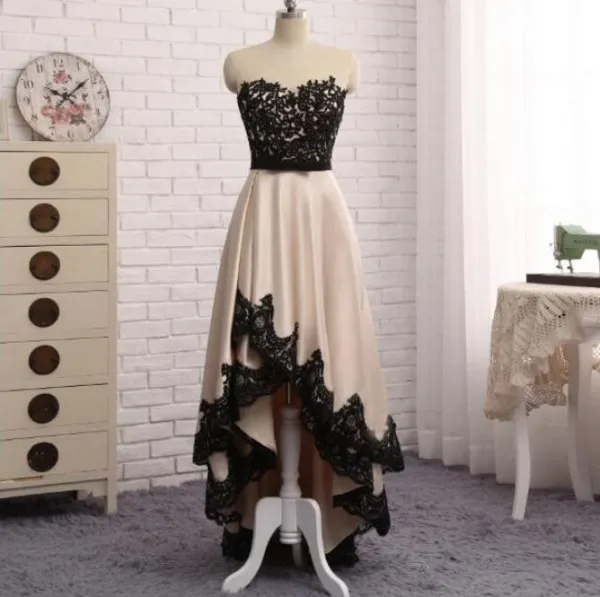high low dresses black and white Off the Shoulder Black White High Low Prom Dresses, Black White High L –  Lwt Dress
