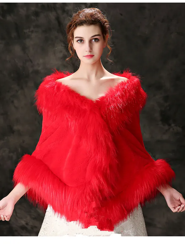 Jane Vini Beigered Faux Fox Fur Wraps For Wedding Bolero Jackets Evening Dresses Cape Stoles PAIL BRIDE FUR SHUG SHAWL 2018 WINT96201410