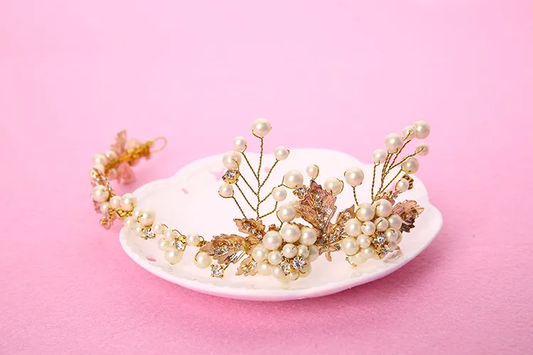 Mariage Bridedal Bridesmaid Handlen Golden Leaves Bouded Bound Bands Tourism Vacation Tiaras Band Band Couronne de coiffure Accessori5117129