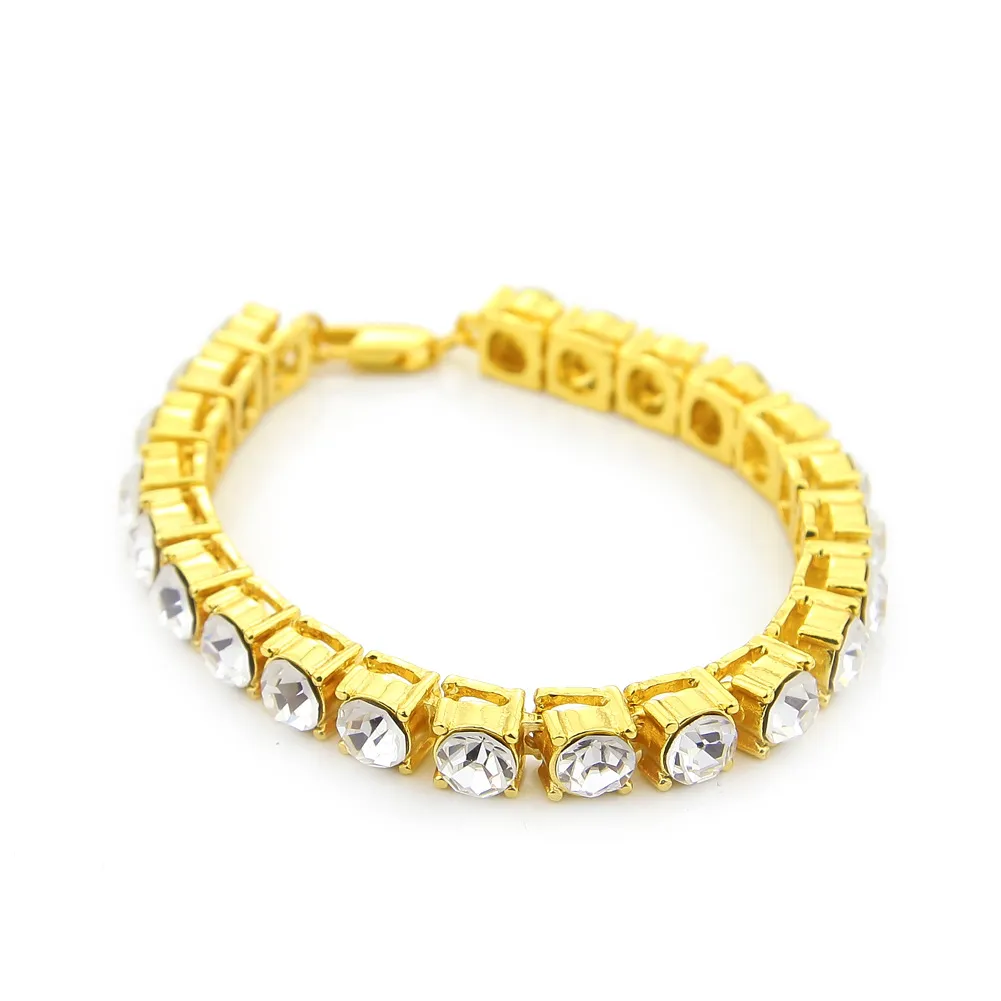 20.5 CM Yüksek Kalite Parlak Büyük 8 MM Rhinestone MIAMI Küba BAĞLANTı ZINCIR Bilezikler Hip Hop Bling Bling Erkek Kadın Bileklik Pulsera