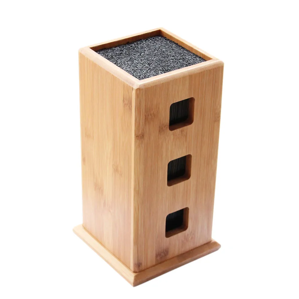 Porte-couteau universel élégant, nouveau Design, bloc de couteaux en poils de bambou sans fente de haute qualité, support de rangement stable pour couteaux de cuisine