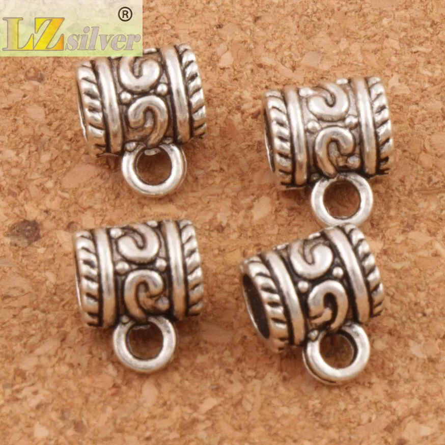 Swirl Dots Connectors Bails Charm Pärlor / 10.8x8.7mm Antik silver / brons passande europeiskt armband L721