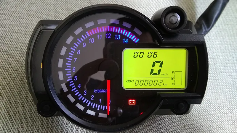 TKOSM KOSO Motocykl Digital LCD Wskaźnik Speedometer Obrońcomierz Motorbike Instrument 7 Kolor Wyświetlacz Miernik poziomu oleju