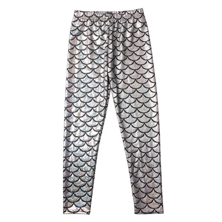 Filles Enfants Sirène Mignon Pantalon bébé Coloré Impression Numérique Enfant Leggings Pantalon sirène écailles de poisson pantalon brillant 12 couleurs