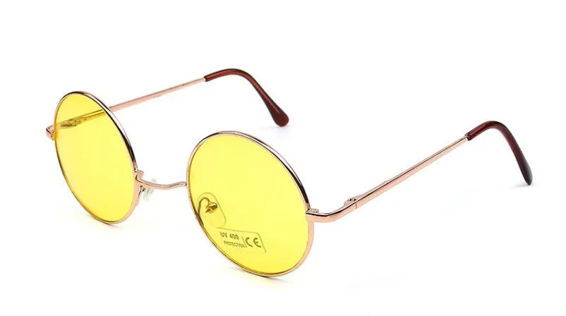 Nouvelle Marque Designer Classique Lunettes De Soleil Rondes Hommes Femmes Vintage Bonbons Couleur Lunettes De Soleil Livraison gratuite