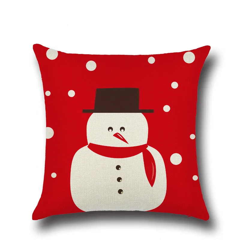 Christmas Cushion Cover Santa Claus Pattern Square Pillow Case for Sofa Home Decorative Pillow snow man christmas tree 7