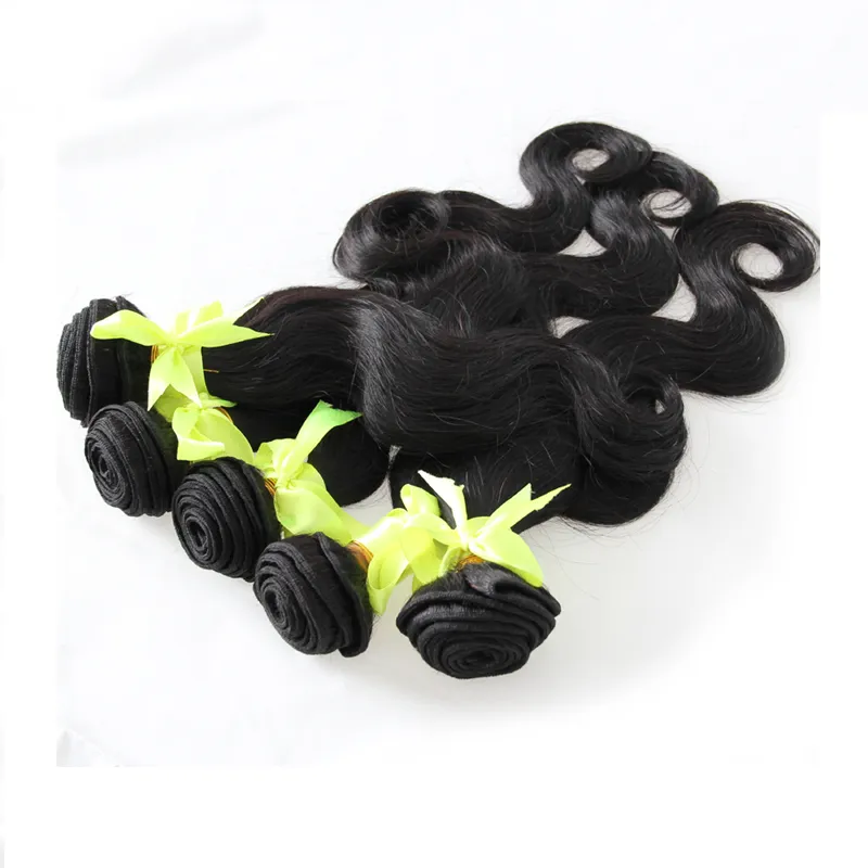 Partihandel Peruvian Virgin Hair Weave Body Wave Natural Black Virgin Hair Bundle Deals Double Drawn, No Shedding, Tangle Gratis