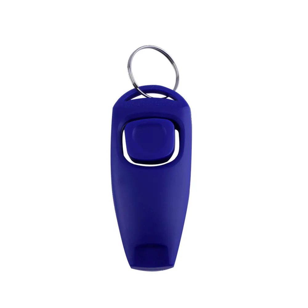 Dog Puppy Training Clicker Obedience Trainer Pet Click & Whistle Agility Keyring