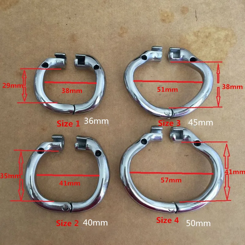 Curva de abertura e fechamento Corrente de castidade pequena de castidade de aço inoxidável Comprimento total de 60 mm Dispositivo de castidade da gaiola para homens BDS2733233